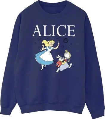 Produktbild von Disney - "Alice In Wonderland Follow The Rabbit" Sweatshirt für Herren BI7882 (M) (Marineblau)
