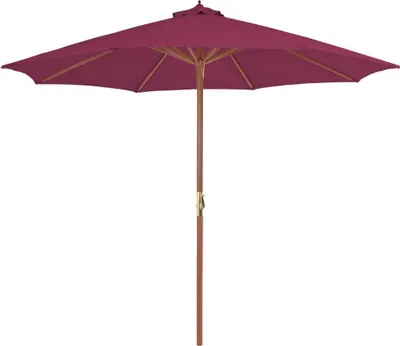 Produktbild von The Living Store Sonnenschirm mit Holz-Mast 300 cm Bordeauxrot