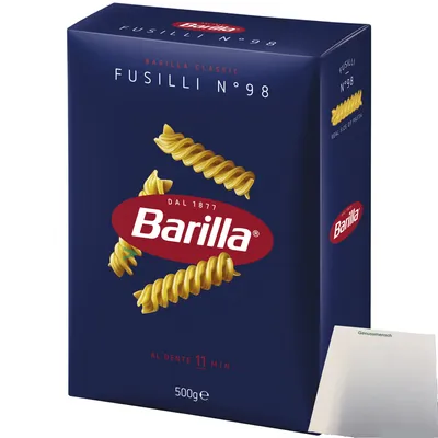 Produktbild von Barilla Pasta Fusilli N° 98 (500g Packung) + usy Block