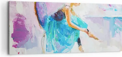 Produktbild von Bild auf Leinwand - Leinwandbild - Balletttänzer tanzen - 120x50cm - Wand Bild - Wanddeko - Leinwanddruck - Bilder - Kunstdruck - Wanddekoration - Leinwand bilder - Wandkunst - AB120x50-3766