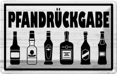 Produktbild von vianmo Blechschild 20x30 cm Pfandrückgabe Dekoration Bar Club Alkohol