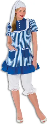 Produktbild von L3200980-38-A blau/weiß Damen Babydoll Nachtkleid Gr.38
