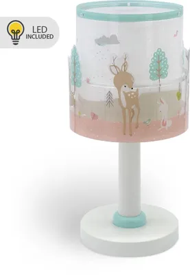 Produktbild von Kinder Nachttischlampe Loving Deer mit Hirsch & Kaninchen Märchenszene