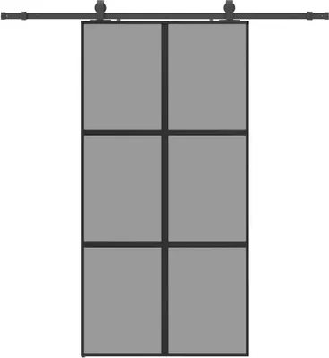 Immagine prodotto di Porta Scorrevole Ferramenta Nera 102,5x205 cm Vetro Temperato