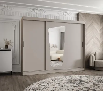 Produktbild von Kleiderschrank 250 cm ZAMIRA mit Spiegel - Kaschmir