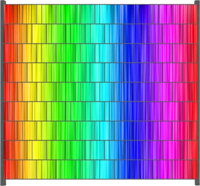 Produktbild von Wallario Zaunsichtschutz mit Motiv Regenbogenmuster - Farben rot, gelb, grün, blau, pink und rot für Ein- und Doppelstabmatten Zäune in der Größe 200 x 180 cm