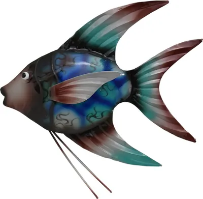 Produktbild von Wanddeko Metall Fisch Zierfisch Wandbild Deko Wand Maritim Garten Figur Skulptur