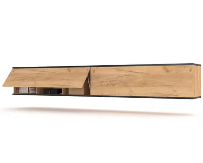 Produktbild von TV-Lowboard Fernsehschrank SIMPLY DUO UP HÄNGEND Craft Eiche mit schwarzem Rand/Craft Eiche 240cm