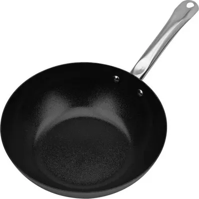 Immagine prodotto di GSW Wok Avanti, 28 cm, Acciaio al carbonio, adatto all'induzione, resistente al forno, manico rivettato
