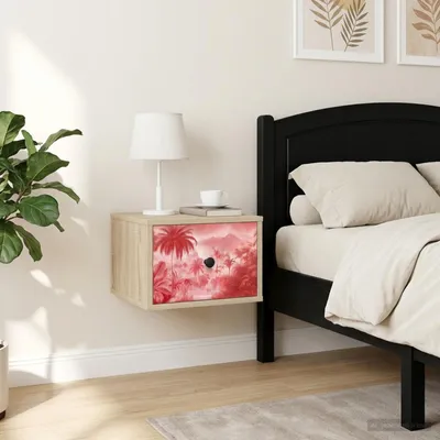 Image de vidaXL Tables de chevet murales AACHEN, lot de 2, en chêne Sonoma
