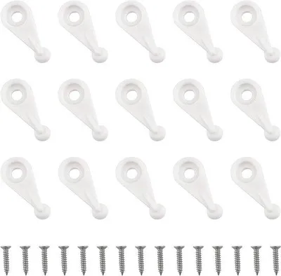Image de Support pour panneaux en verre avec vis - 50 pièces - Blanc pur - Kit de crochets pour verre