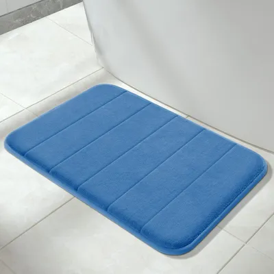 Zdjęcie produktu dla Mata pod prysznic/wanna, antypoślizgowa, 61 x 43 cm, niebieska,  wchłania wodę, można prać w pralce