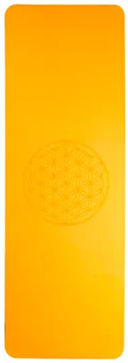 Produktbild von Berk Yogamatte Orange | 182 x 61 cm | 6 mm | zweischichtig | mit Blume des Lebens | aus umweltfreundlichem TPE