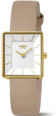 Produktbild von Boccia Damen Armbanduhr 3351-04 Trend Lederband, Titan, Goldplattiert