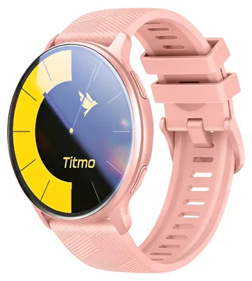 Image de Montre connectée TITMO O-200 (GPS, écran AMOLED, appels Bluetooth, bracelet en silicone) rose