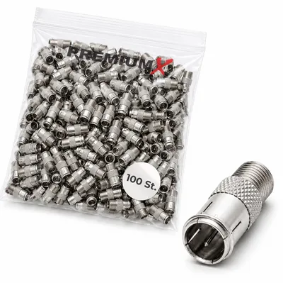 Produktbild von 100x SAT F-Quick-Stecker auf F-Buchse F-Schnellstecker Schnellverbinder Quickverbinder