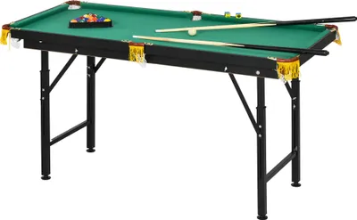 Produktbild von Billardtisch, klappbar, höhenverstellbar, inkl. Dreieck/2 Queues/16 Kugeln, Grün