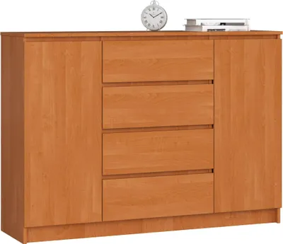 Obrázek produktu pro Komoda raumhirsch, 138 cm, se 4 zásuvkami a 2 dvířky. Nízka komoda/skříňka, výška 99 cm