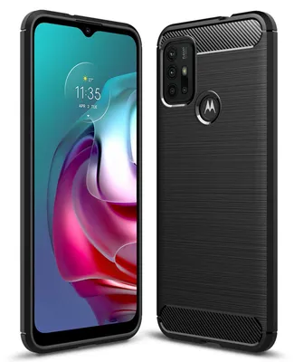 Image de Housse de téléphone portable NALIA Carbon Look pour Motorola Moto G10 / G30, étui en silicone Cover