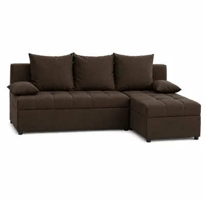 Produktbild von Ecksofa NERO L-Form, Universal, Modernes Bettsofa mit Schlaffunktion und Bettkasten, Schlafsofa, Couch beidseitig montierbar, BRAUN - SAWANA 26, KI-generiertes Bild