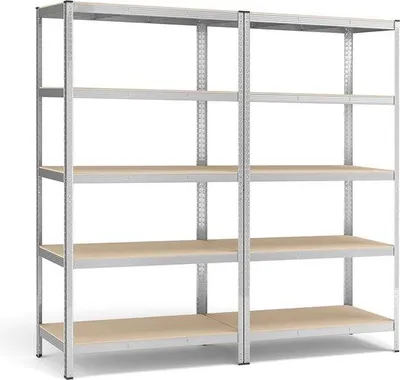 Produktbild von 2-teiliger Aufbewahrungsregal, Metall, 60x120x200cm, Galvanisiert