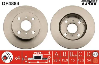 Produktbild von TRW Bremsscheiben (2 Stück) Vorderachse DF4884