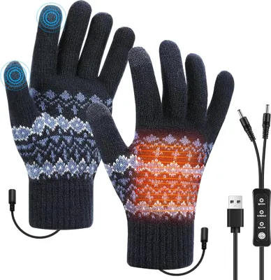 Produktbild von Beheizbare Handschuhe mit Schalter,3-stufige Temperatureinstellung, Blau