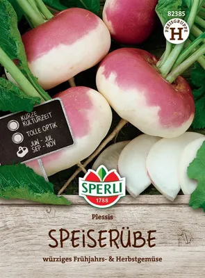 Produktbild von SPERLI Speiserüben Samen Plessis F1 Brassica rapa 25-30 lfd. Meter