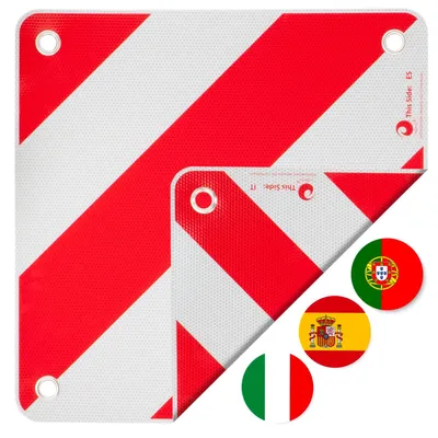 Zdjęcie produktu dla Tablica ostrzegawcza bagażnik rowerowy - Odblaskowa - 3 w 1 - 50 x 50 cm
