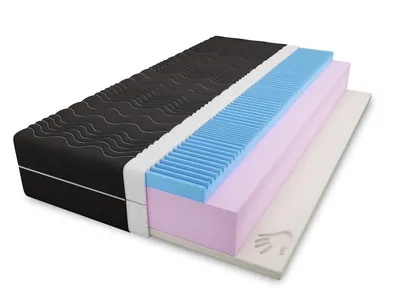 Produktbild von 4ALL HOME Matratze M5 H3 – Visco Memoryschaum - Komfortschaum & Kaltschaum – 3-Schicht Matratze mit waschbarem Bezug – Orthopädisch - Beidseitig nutzbar - Atmungsaktiv 140x200 cm Bezug: Schwarz