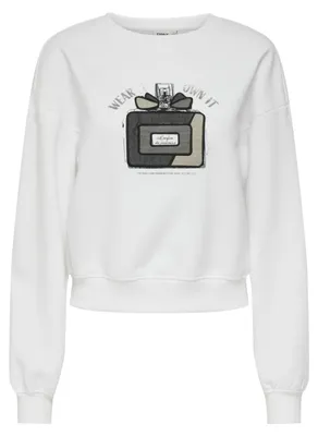 Productafbeelding van Onlemily, lange mouwen, denimprint, ronde hals, sweatshirt