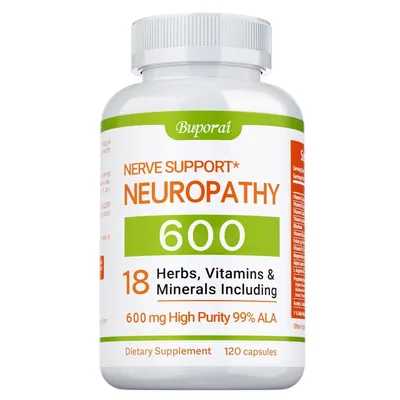 Immagine prodotto di Neuropathy Nerve Support (120 capsule) Integratore alimentare, cervello, nervi, sistema nervoso, salute dei nervi, acido alfa-lipoico, multivitaminico