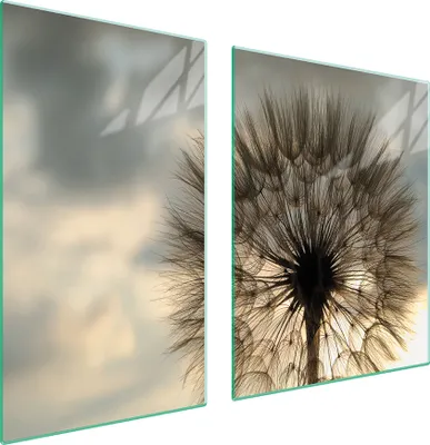 Produktbild von Glasplatte und Schneidebrett 100x52 Blume
