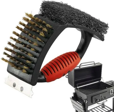 Immagine prodotto di Spazzola ergonomica per la pulizia del barbecue con setole lunghe