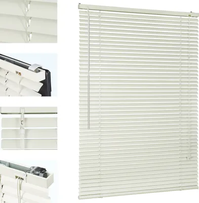 Produktbild von Sekey Alu-Jalousie Creme 90×160 cm Aluminium-Jalousie ohne Bohren 25mm Alu-Lamelle Fenster Rollo Klemmfix inkl Montagematerial