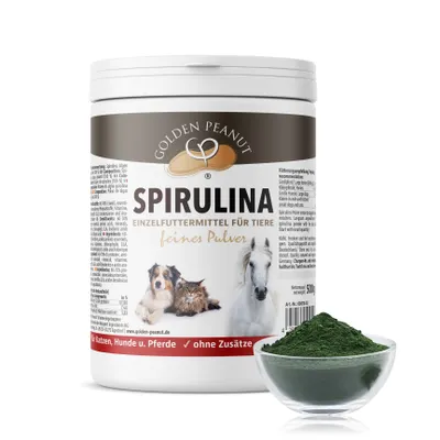 Produktbild von GOLDEN PEANUT Spirulina Pulver 500 g - 100% Reine Spirulina Alge für Pferd, Hund und Katze, , natürliche Nährstoffversorgung