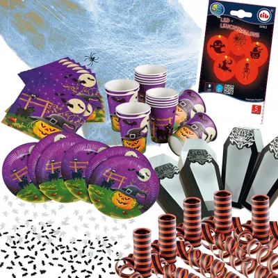 Produktbild von 71-teiliges "Halloween" Party-Set für 16 Personen