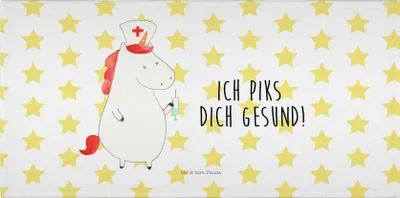 Produktbild von Mr. & Mrs. Panda Handtuch Einhorn Krankenschwester - Weiß - Geschenk, gesichtshandtuch, Krankenpfleger, kleines, Krankenpflegerin, 50x100, Ärztin, Flauschtuch, Unicorn