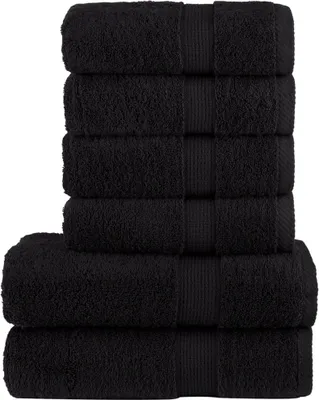 Zdjęcie produktu dla 6-częściowy zestaw ręczników premium SOLUND, czarny, 600 g/cm²
