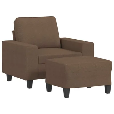 Produktbild von Sessel mit Hocker Braun 60 cm Stoff
