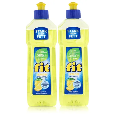 Produktbild von fit Spülmittel Lemon 500ml - Hohe Spülkraft auch im Kaltwasser (2er Pack)