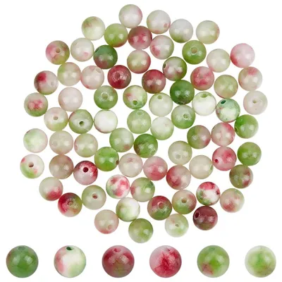 120 Stück 6mm Wassermelonen-Steinkugeln, runde Turmalin-Perlen für Schmuck