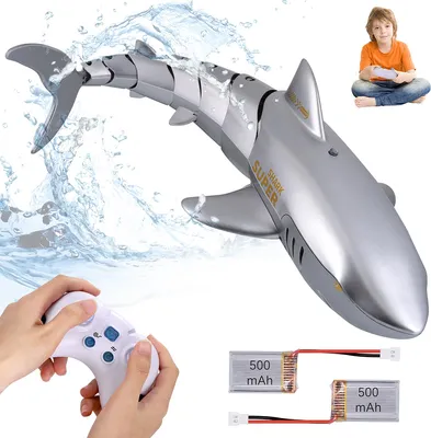 Produktbild von RC-Boot,Mechanisches Ferngesteuertes Haifisch-Spielzeug,HD-Kamera, 360°drehbar,Wasserdichte Unterwasserkamera,60 Minuten Akkulaufzeit