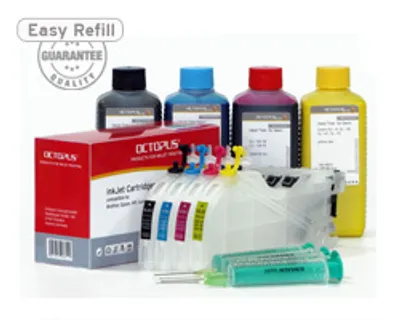 Produktbild von Set Fill In, Quickfill Patronen XL kompatibel mit Brother LC-123, LC-125, LC-127 mit 4x100 ml Tinte