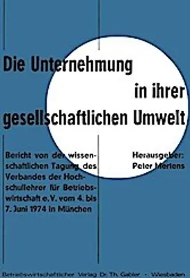 Obrázek produktu pro Die Unternehmung in ihrer gesellschaftlichen Umwelt