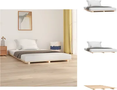 Zdjęcie produktu dla vidaXL Łóżko z litego drewna 140x190 cm sosna - Łóżka i ramy łóżek