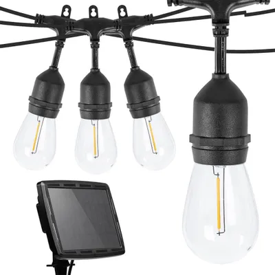 Obrázek produktu pro Venkovní solární dekorační řetěz s 15 LED žárovkami E27, 15 m