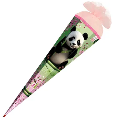 Zdjęcie produktu dla ROTH 678926 ROTH Schultüte "Panda", eckig, 850 mm, mit Glitzerborte