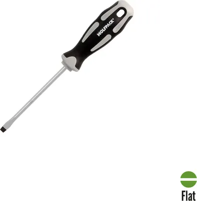 Produktbild von Wolfpack Destornillador Plano Estampado Acero S2 Mango TPR Bimaterial. Medida 1,0 x Ø 5,5 x 100 mm. DIN5265, 68 g
