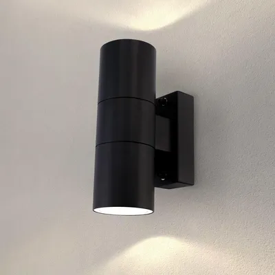 Produktbild von Ledvion Wandleuchte IP54 35W GU10 schwarz dimmbar ohne Leuchtmittel
